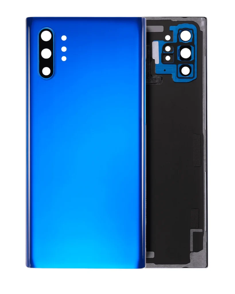 Back Cover Glass With Camera Lens For Samsung Galaxy Note 10 Plus / 5G (No Logo) (Aftermarket Plus) (Aura Blue)