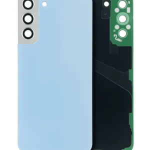 Back Cover Glass With Camera Lens For Samsung Galaxy S22 Plus 5G (No Logo) (Aftermarket Plus) (Sky Blue)