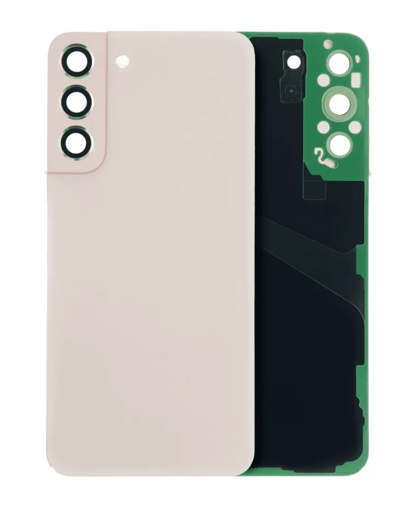 Back Cover Glass With Camera Lens For Samsung Galaxy S22 Plus 5G (No Logo) (Aftermarket Plus) (Pink Gold)