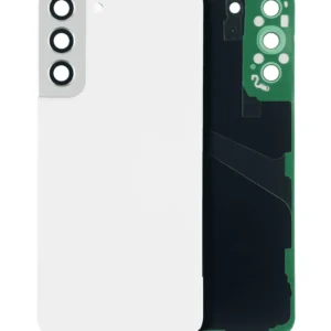 Back Cover Glass With Camera Lens For Samsung Galaxy S22 Plus 5G (No Logo) (Aftermarket Plus) (White)
