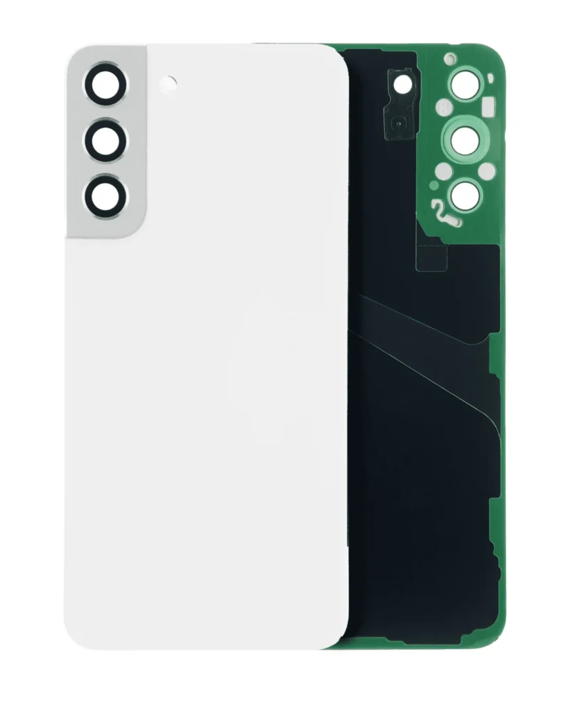 Back Cover Glass With Camera Lens For Samsung Galaxy S22 Plus 5G (No Logo) (Aftermarket Plus) (White)