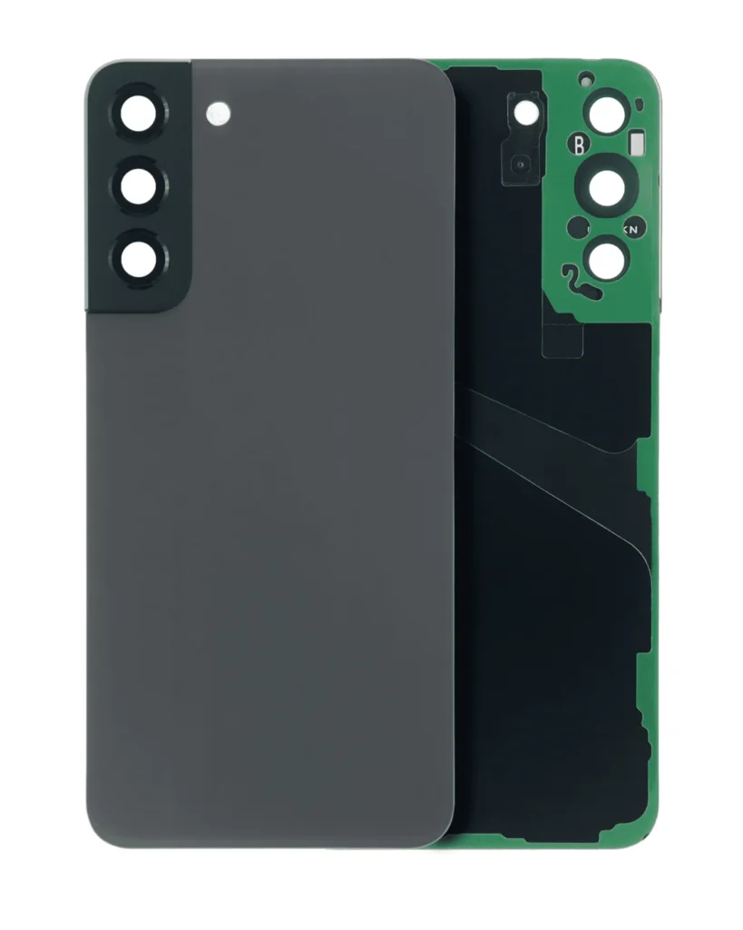 Back Cover Glass With Camera Lens For Samsung Galaxy S22 Plus 5G (No Logo) (Aftermarket Plus) (Graphite)