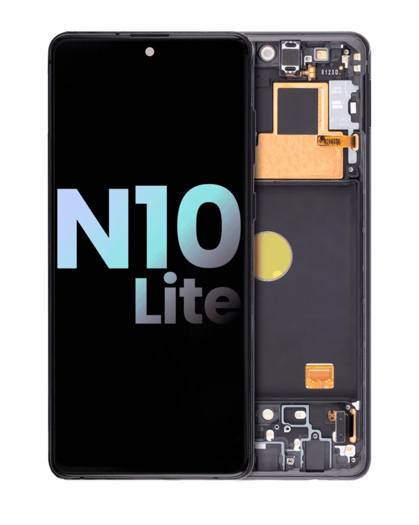 OLED Assembly With Frame For Samsung Galaxy Note 10 Lite (Service Pack) (Aura Black)