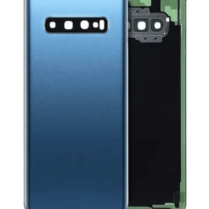 Back Cover Glass With Camera Lens For Samsung Galaxy S10 Plus (No Logo) (Aftermarket Plus) (Prism Blue)