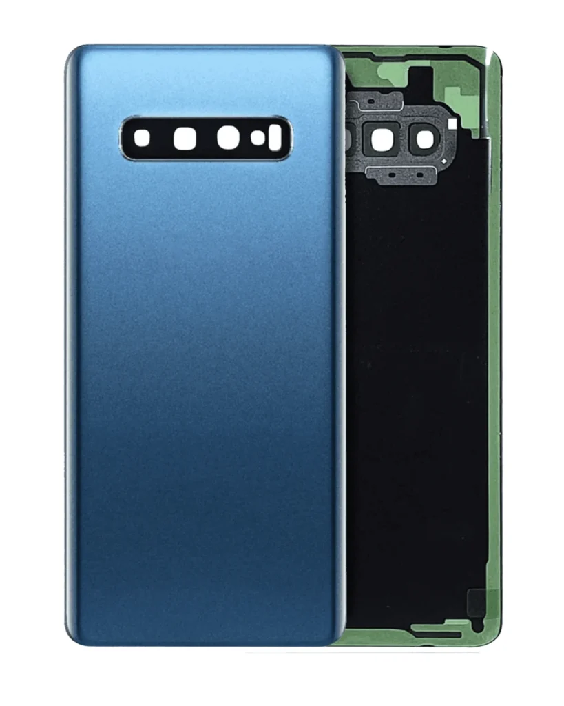 Back Cover Glass With Camera Lens For Samsung Galaxy S10 Plus (No Logo) (Aftermarket Plus) (Prism Blue)
