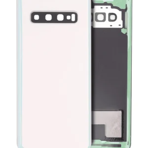 Back Cover Glass With Camera Lens For Samsung Galaxy S10 (No Logo) (Aftermarket Plus) (Prism White)