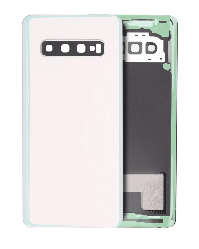 Back Cover Glass With Camera Lens For Samsung Galaxy S10 (No Logo) (Aftermarket Plus) (Prism White)