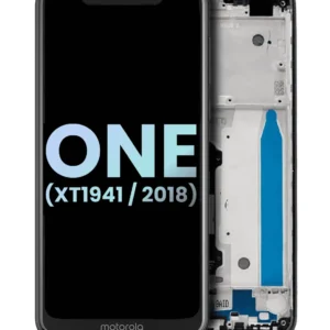 LCD Assembly With Frame For Motorola One (XT1941 / 2018) (Genuine OEM) (Black)
