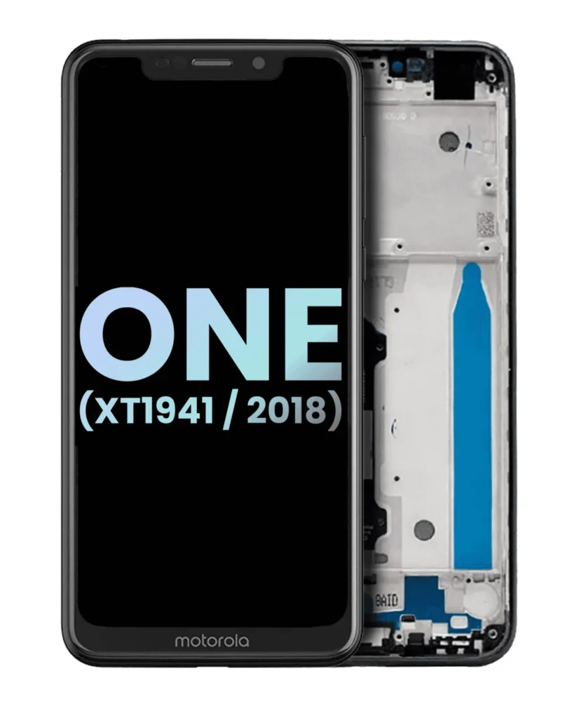 LCD Assembly With Frame For Motorola One (XT1941 / 2018) (Genuine OEM) (Black)