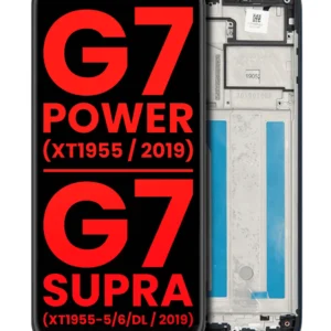 LCD Assembly With Frame For Motorola Moto G7 Power (XT1955 / 2019) / G7 Supra (XT1955-5/6/DL / 2019) (US Version) (157MM) (Aftermarket Plus) (Marine Blue)
