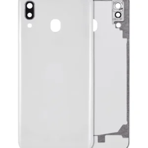 Back Cover Glass With Camera Lens For Samsung Galaxy A20 (A205 / 2019) (Aftermarket Plus) (White)