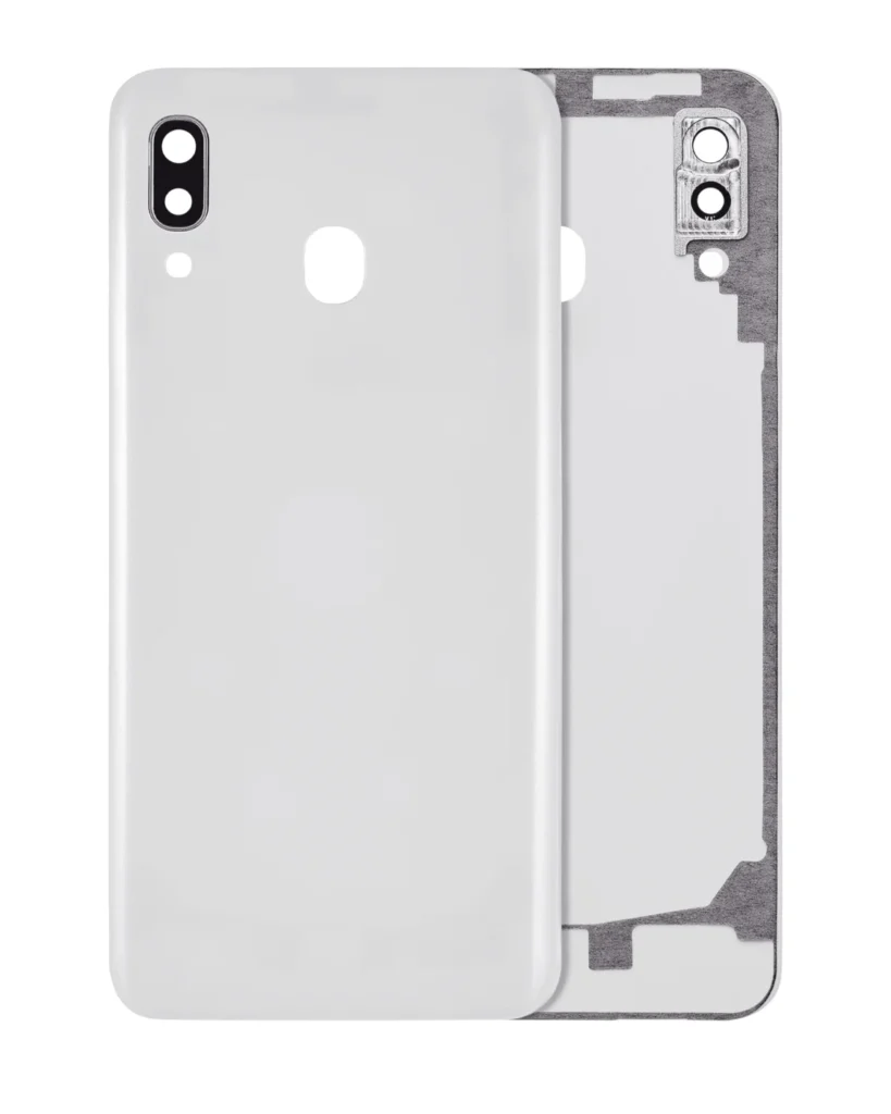 Back Cover Glass With Camera Lens For Samsung Galaxy A20 (A205 / 2019) (Aftermarket Plus) (White)