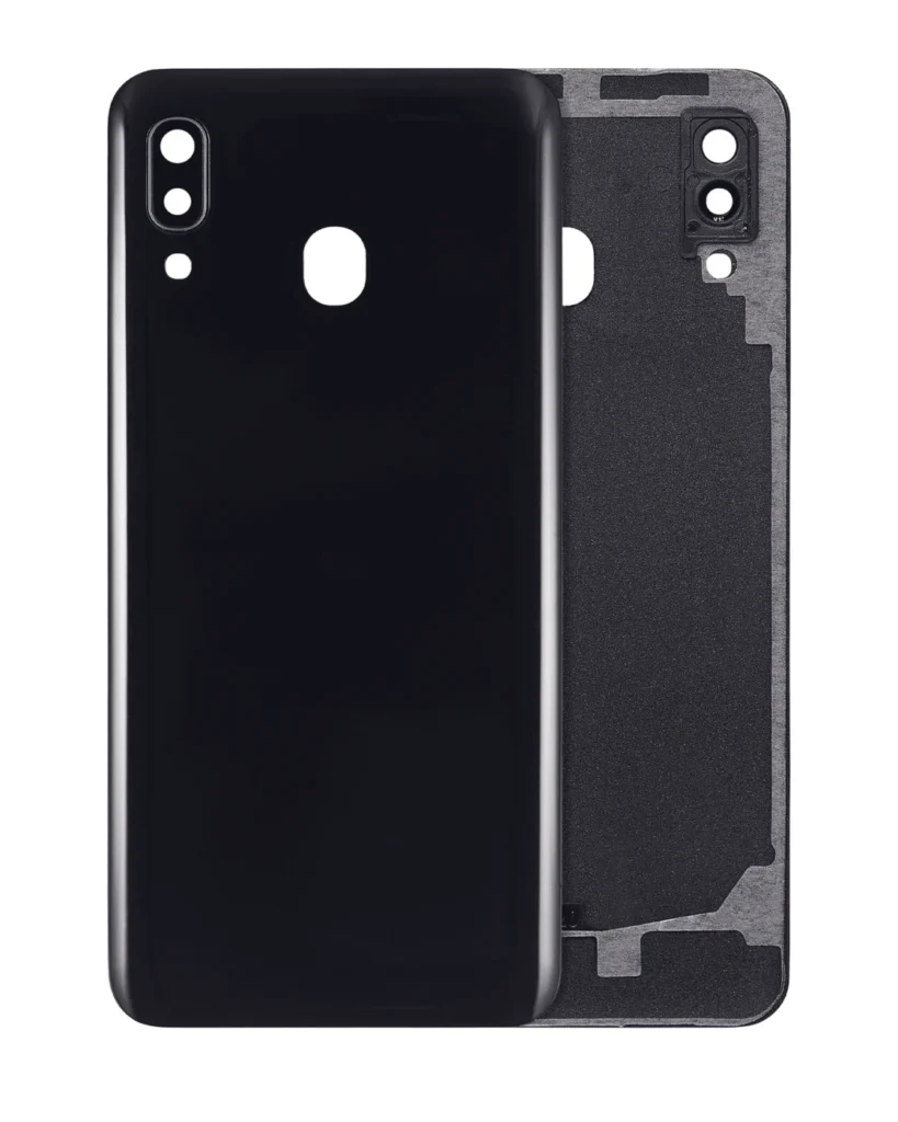 Back Cover Glass With Camera Lens For Samsung Galaxy A20 (A205 / 2019) (Aftermarket Plus) (Black)