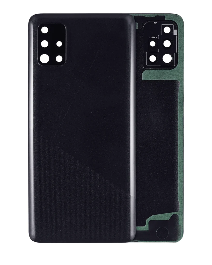 Back Cover Glass With Camera Lens For Samsung Galaxy A51 4G (A515 / 2019) (Aftermarket Plus) (Prism Crush Black)