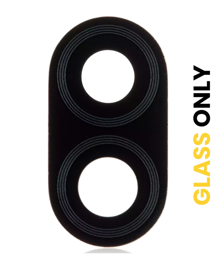 Back Camera Lens (Glass Only) With Adhesive For Motorola Moto E (XT2052 / 2020) (2 Piece Set) (Black)