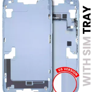 Mid-Frame Housing W/ Small Parts For iPhone 14 Plus (EU / Global Version) (Used OEM Pull: Grade A) (Blue)