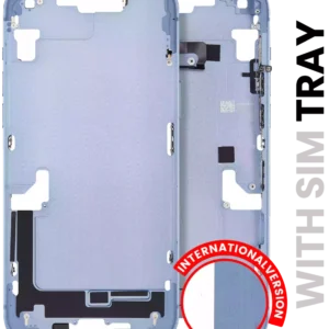Mid-Frame Housing W/ Small Parts For iPhone 14 (EU / Global Version) (Used OEM Pull: Grade A) (Blue)