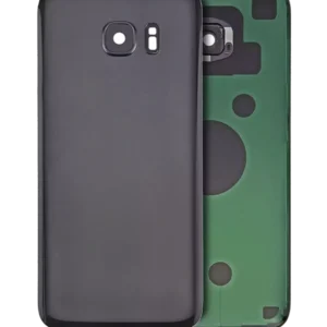 Back Cover Glass With Camera Lens For Samsung Galaxy S7 Edge (No Logo) (Aftermarket Plus) (Black)