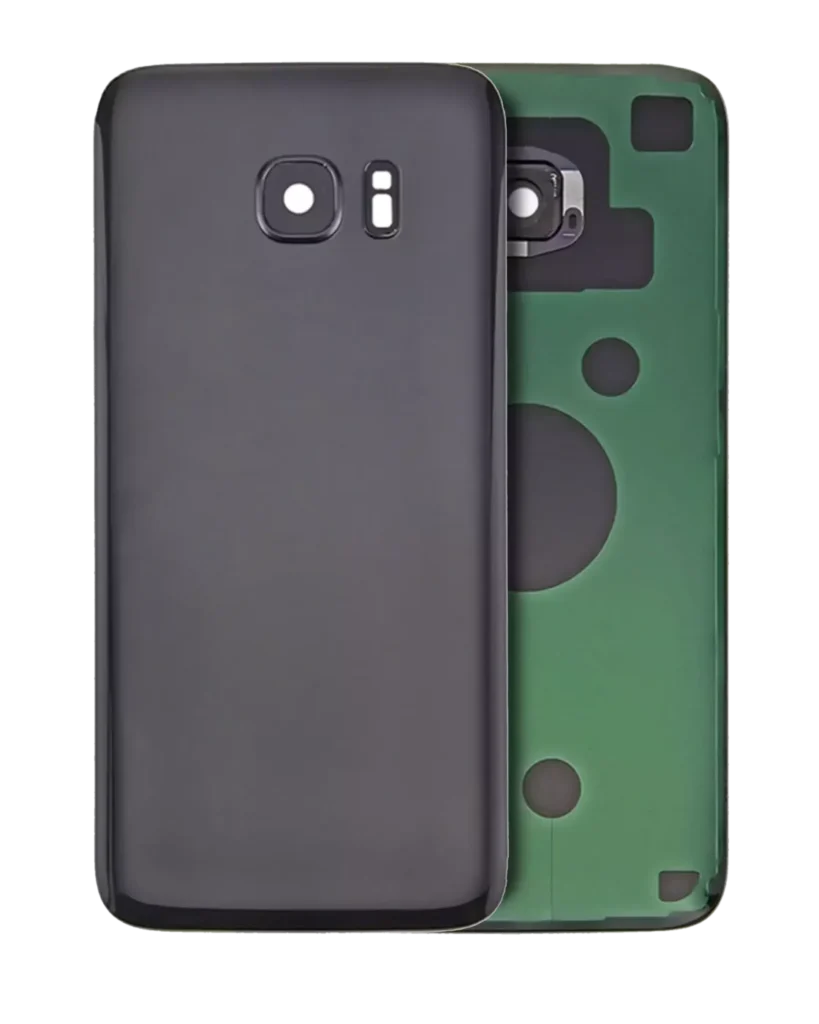 Back Cover Glass With Camera Lens For Samsung Galaxy S7 Edge (No Logo) (Aftermarket Plus) (Black)