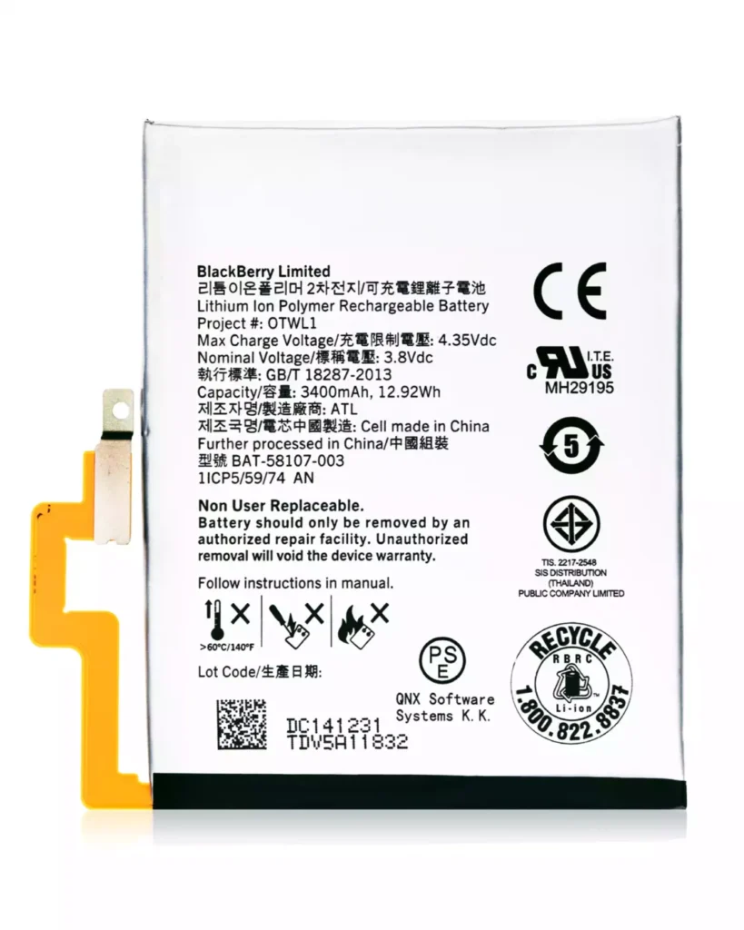 Replacement Battery For BlackBerry Passport (BAT-58107-003)
