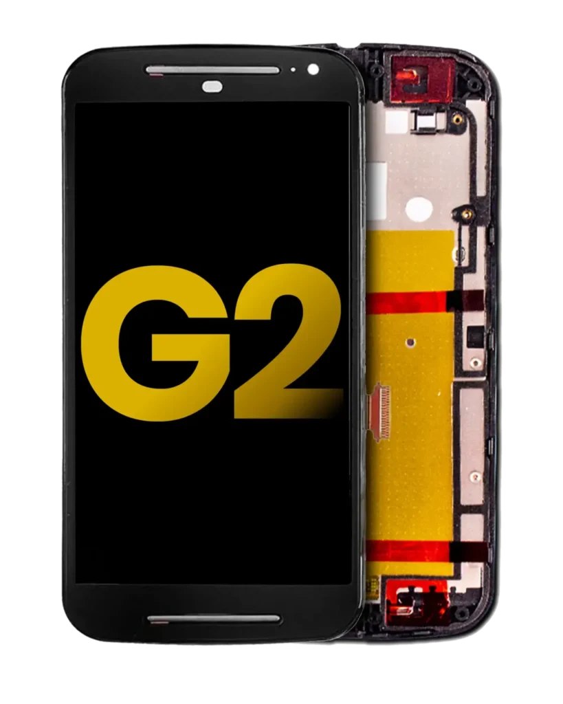 LCD Assembly With Frame For Motorola Moto G2 (XT1068 / 2014) (Refurbished) (Black)