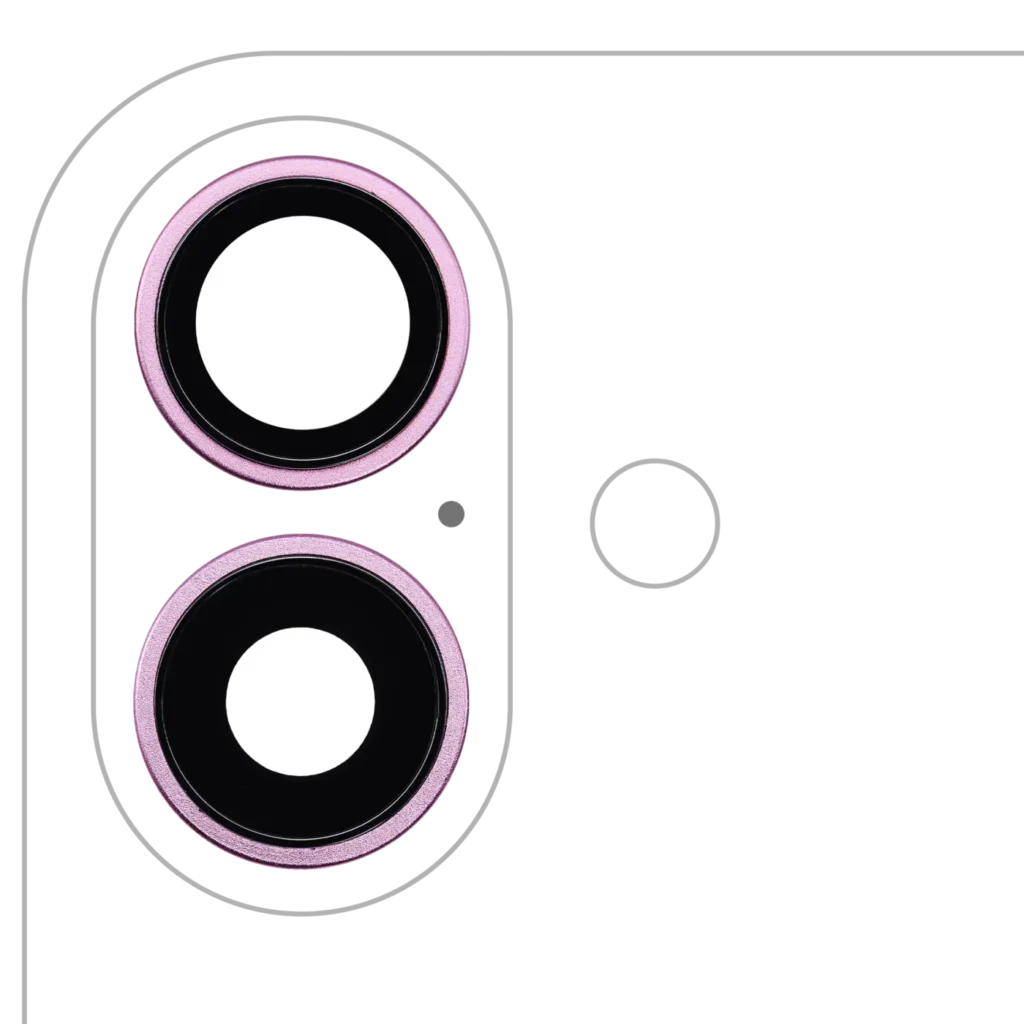 Back Camera Lens With Bracket & Bezel For iPhone 16 / 16 Plus (2 Piece Set) (Premium) (Pink)