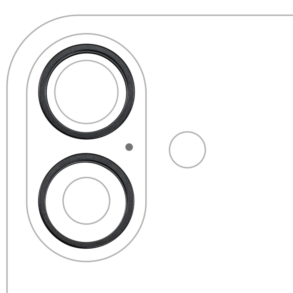 Back Camera Bezel Ring Only For iPhone 16 / 16 Plus (Black) (2 Piece Set)