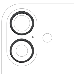 Back Camera Bezel Ring Only For iPhone 16 / 16 Plus (Black) (2 Piece Set)