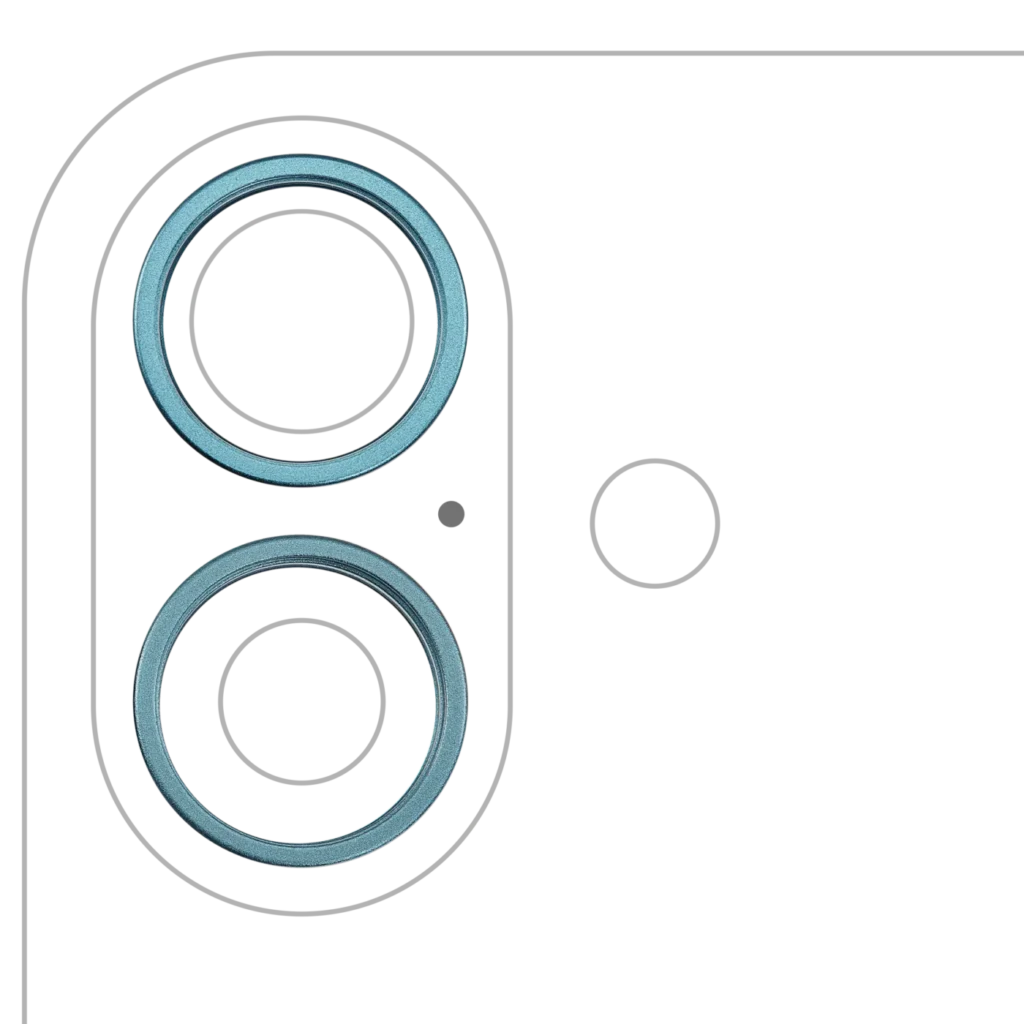 Back Camera Bezel Ring Only For iPhone 16 / 16 Plus (Teal) (2 Piece Set)