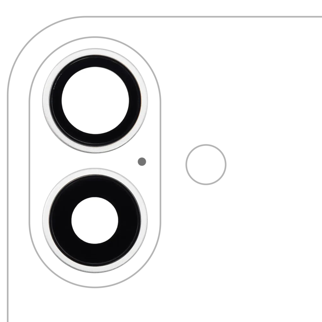Back Camera Lens With Bracket & Bezel For iPhone 16 / 16 Plus (2 Piece Set) (Premium) (White)