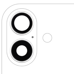 Back Camera Lens With Bracket & Bezel For iPhone 16 / 16 Plus (2 Piece Set) (Premium) (White)
