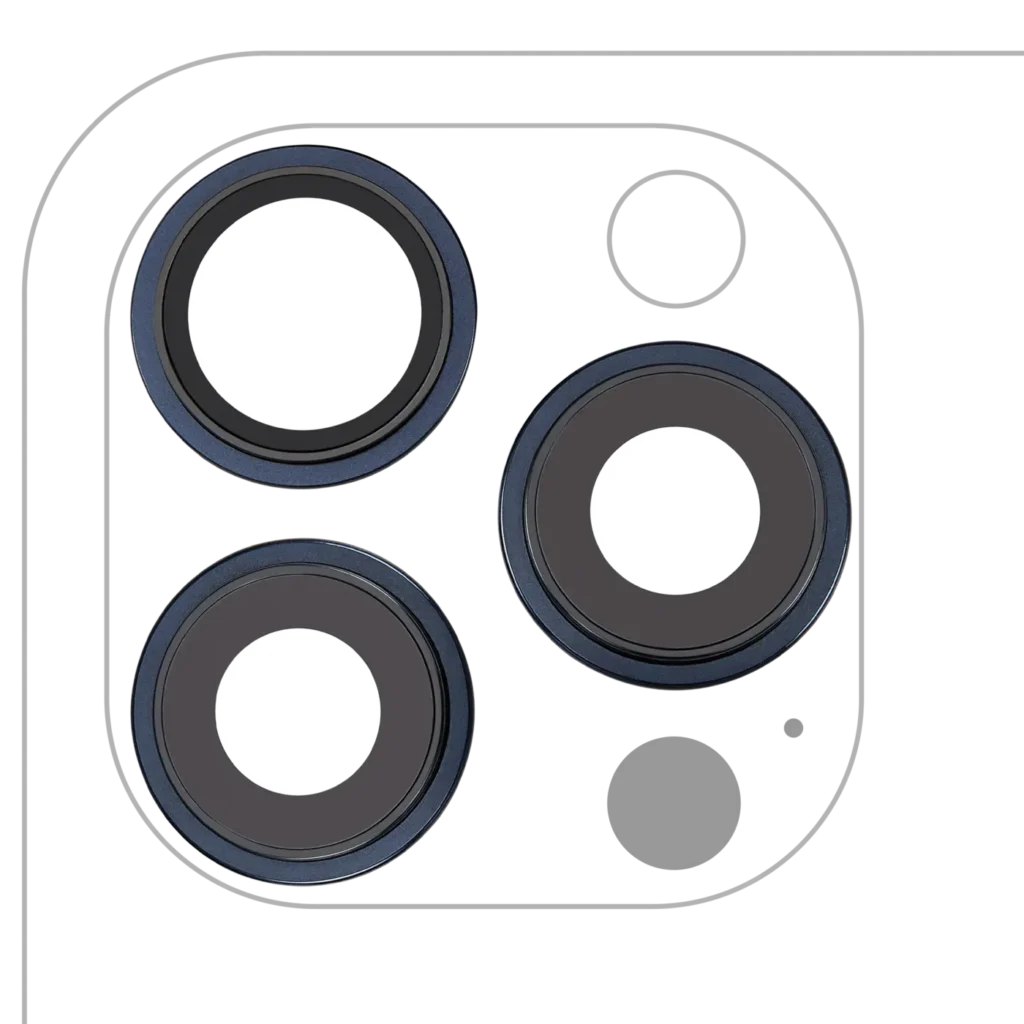 Back Camera Lens With Bracket & Bezel For iPhone 15 Pro Max (3 Piece Set) (Premium) (Blue Titanium)