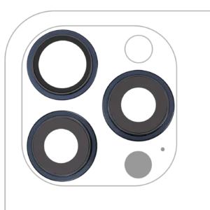 Back Camera Lens With Bracket & Bezel For iPhone 15 Pro Max (3 Piece Set) (Premium) (Blue Titanium)