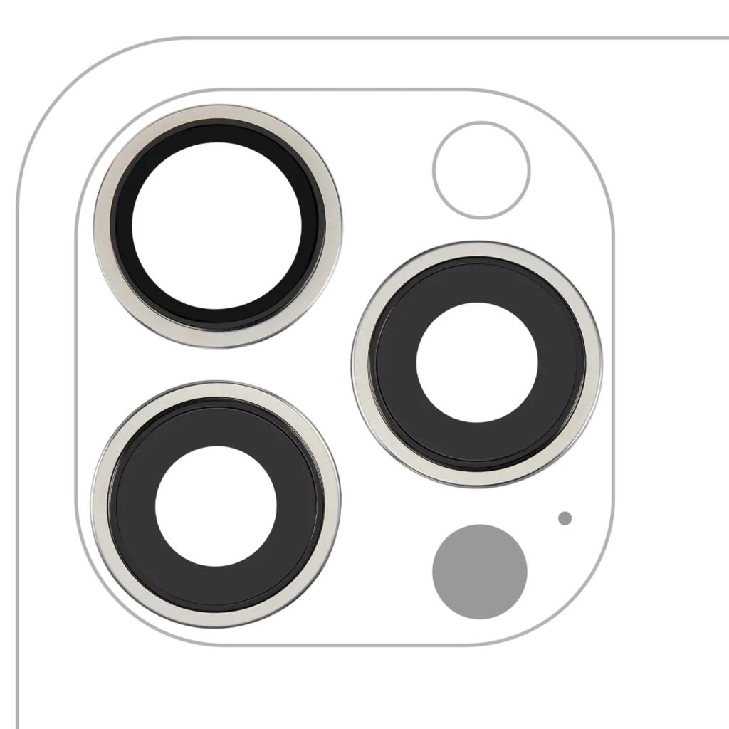 Back Camera Lens With Bracket & Bezel For iPhone 15 Pro Max (3 Piece Set) (Premium) (White Titanium)