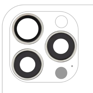 Back Camera Lens With Bracket & Bezel For iPhone 15 Pro Max (3 Piece Set) (Premium) (White Titanium)