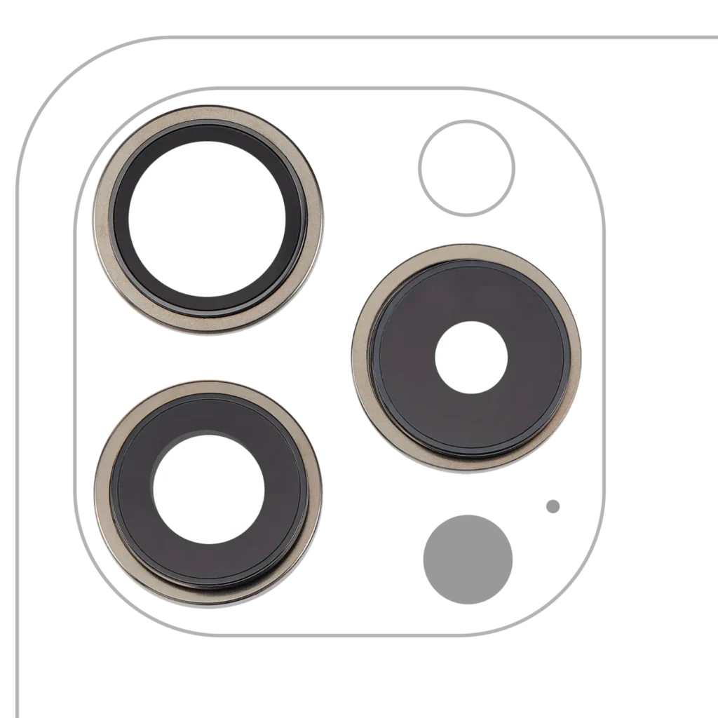 Back Camera Lens With Bracket & Bezel For iPhone 15 Pro (3 Piece Set) (Premium) (Natural Titanium)