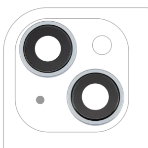 Back Camera Lens With Bracket & Bezel For iPhone 15 / 15 Plus (2 Piece Set) (Premium) (Blue)
