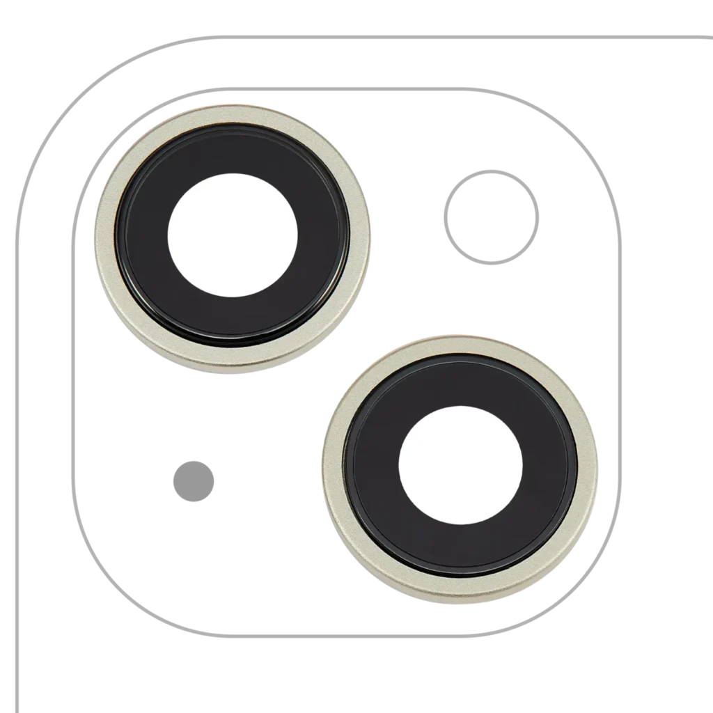 Back Camera Lens With Bracket & Bezel For iPhone 15 / 15 Plus (2 Piece Set) (Premium) (Yellow)