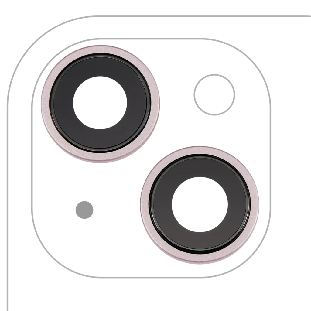 Back Camera Lens With Bracket & Bezel For iPhone 15 / 15 Plus (2 Piece Set) (Premium) (Pink)