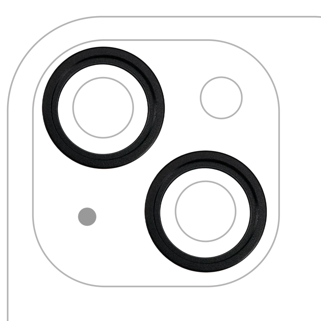 Back Camera Bezel Ring Only For iPhone 15 / 15 Plus (Black) (2 Piece Set)