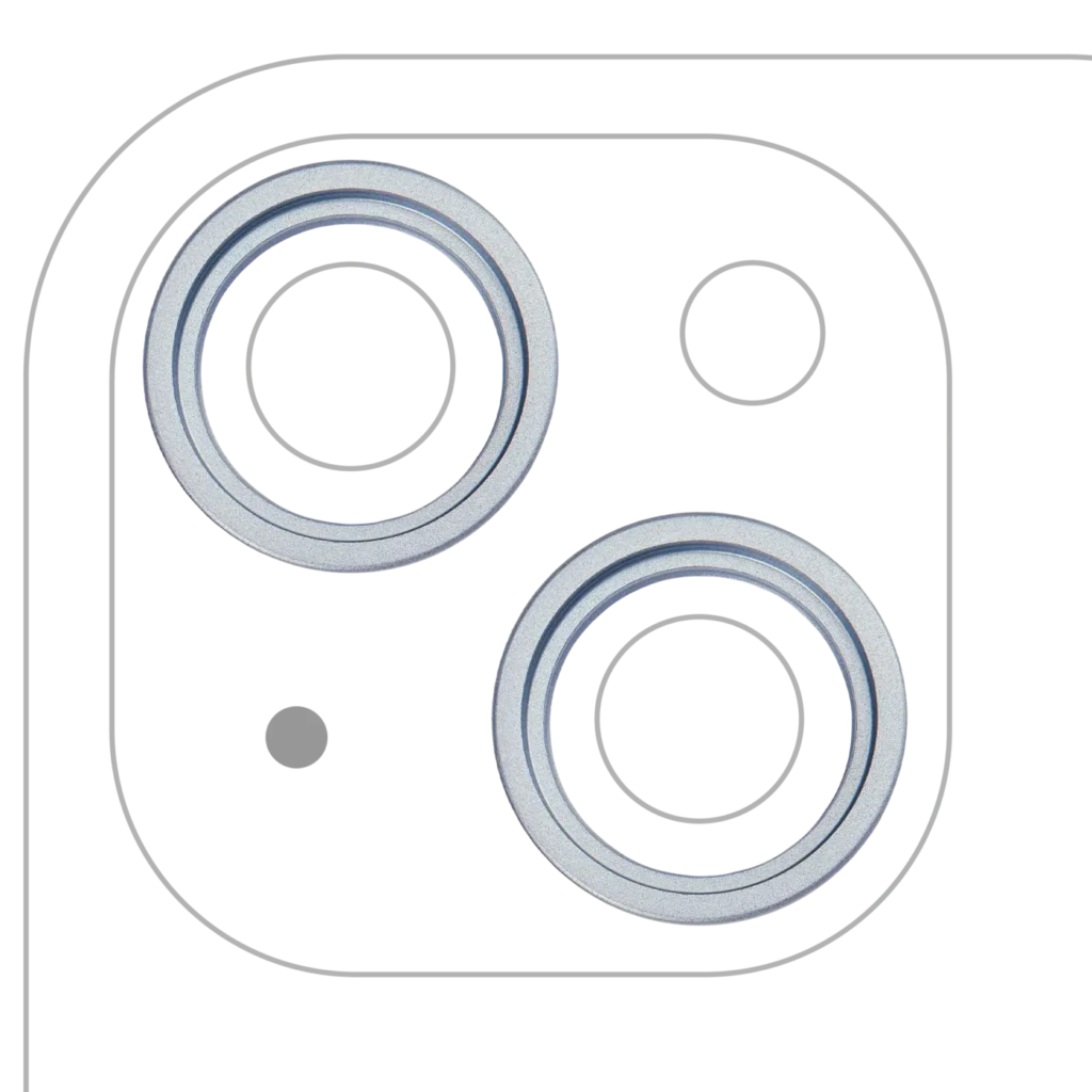 Back Camera Bezel Ring Only For iPhone 15 / 15 Plus (Blue) (2 Piece Set)