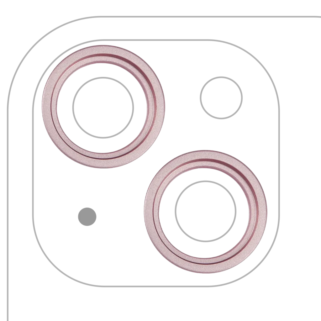Back Camera Bezel Ring Only For iPhone 15 / 15 Plus (Pink) (2 Piece Set)