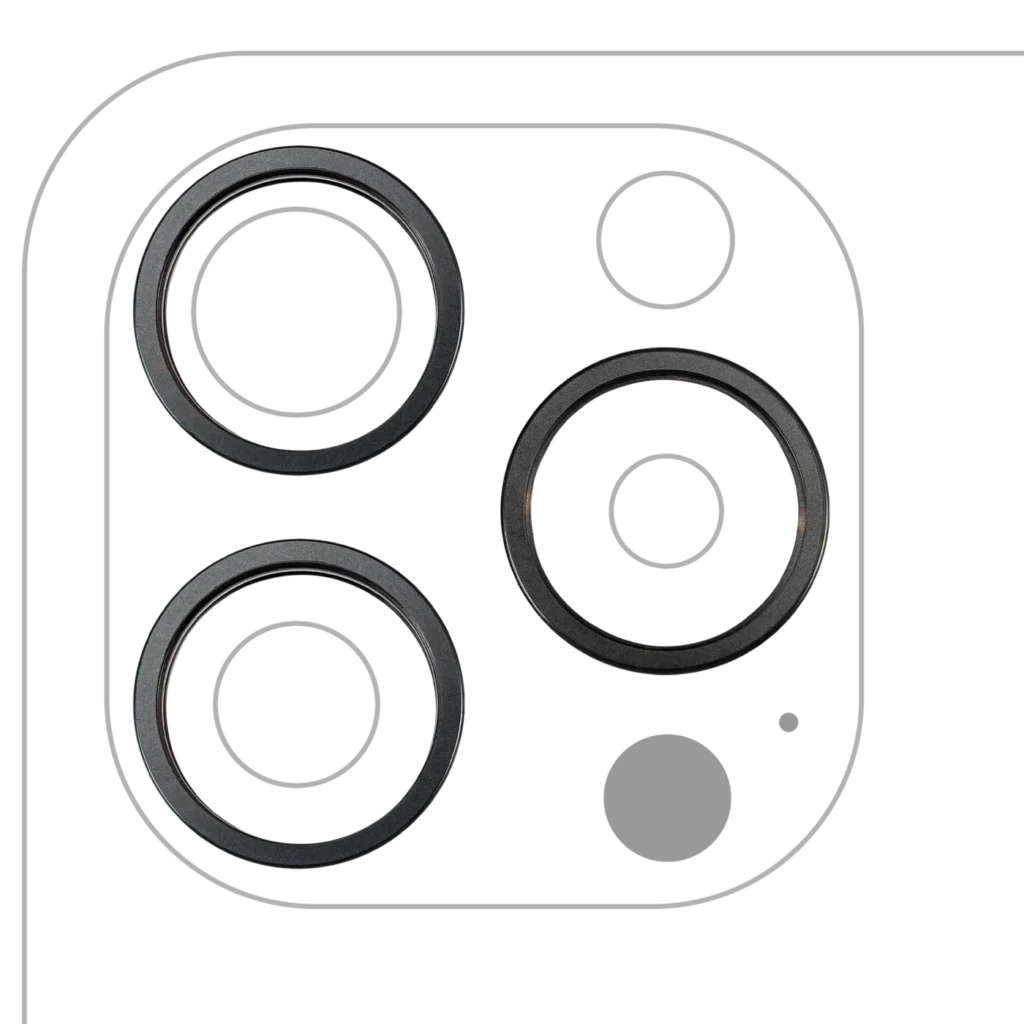 Back Camera Bezel Ring Only For iPhone 15 Pro Max (Black Titanium) (3 Piece Set)