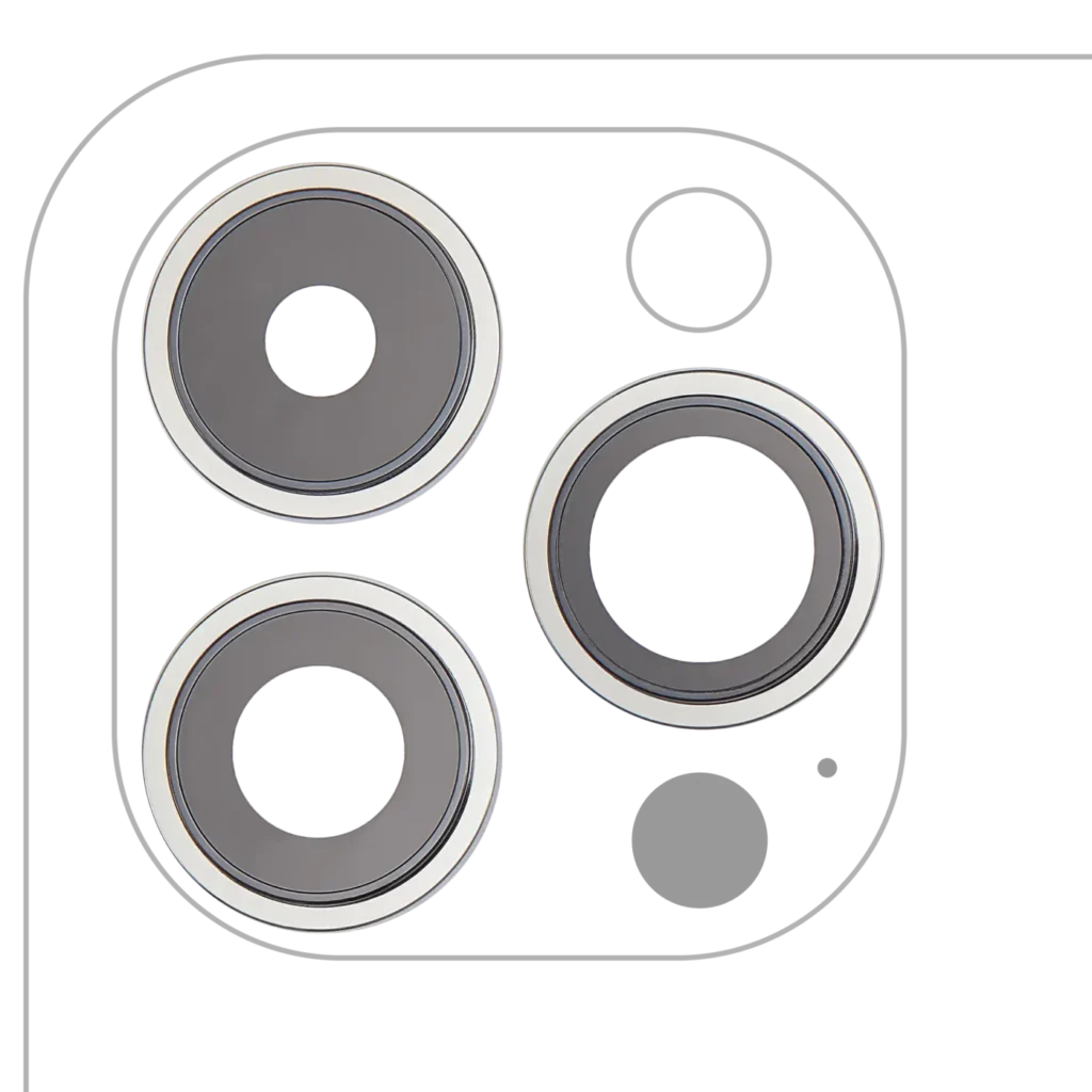 Back Camera Lens With Bracket & Bezel For iPhone 14 Pro / 14 Pro Max (3 Piece Set) (Aftermarket Plus) (Silver)