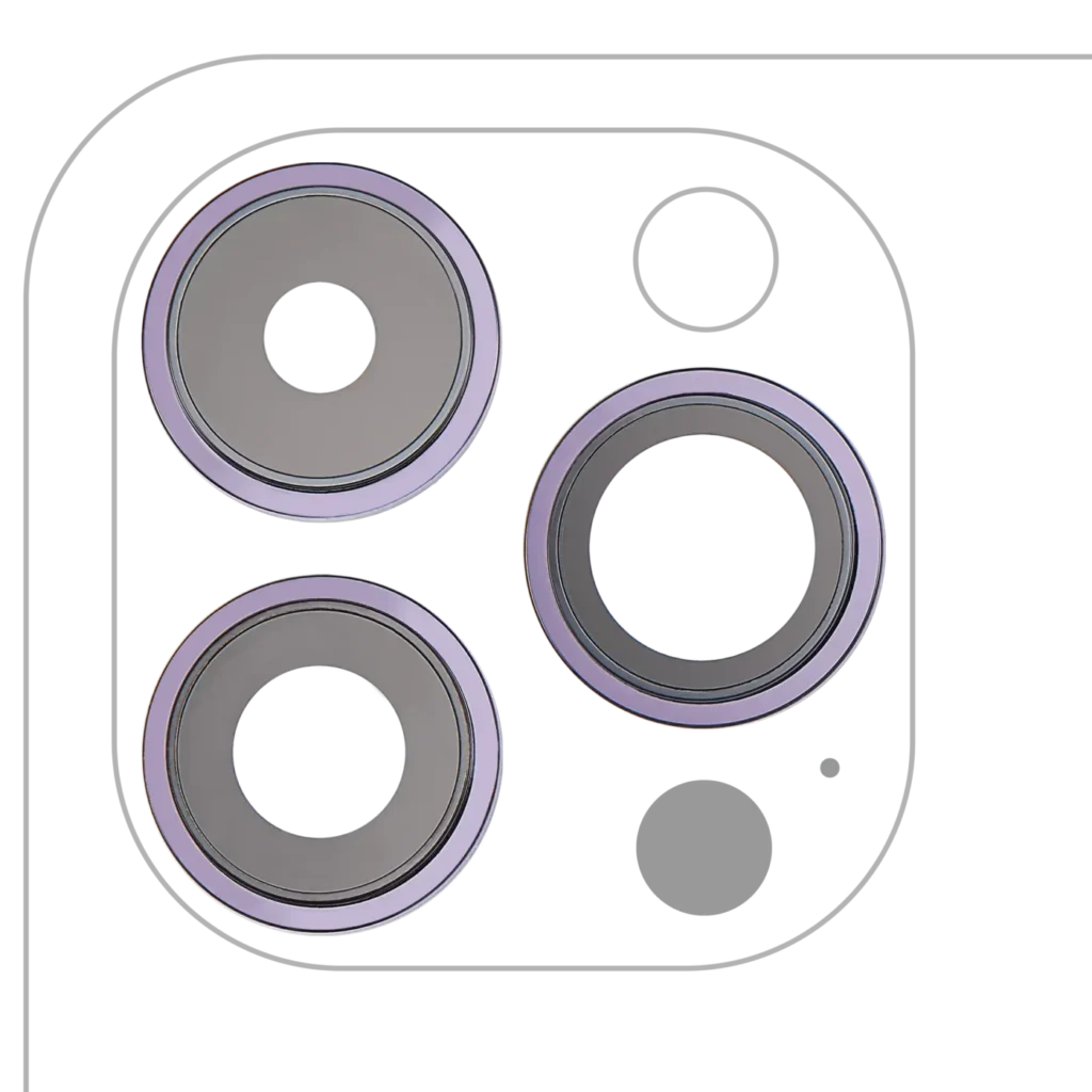 Back Camera Lens With Bracket & Bezel For iPhone 14 Pro / 14 Pro Max (3 Piece Set) (Aftermarket Plus) (Deep Purple)
