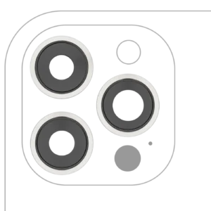 Back Camera Lens With Bracket & Bezel For iPhone 12 Pro Max (3 Piece Set) (Aftermarket Plus) (Silver)