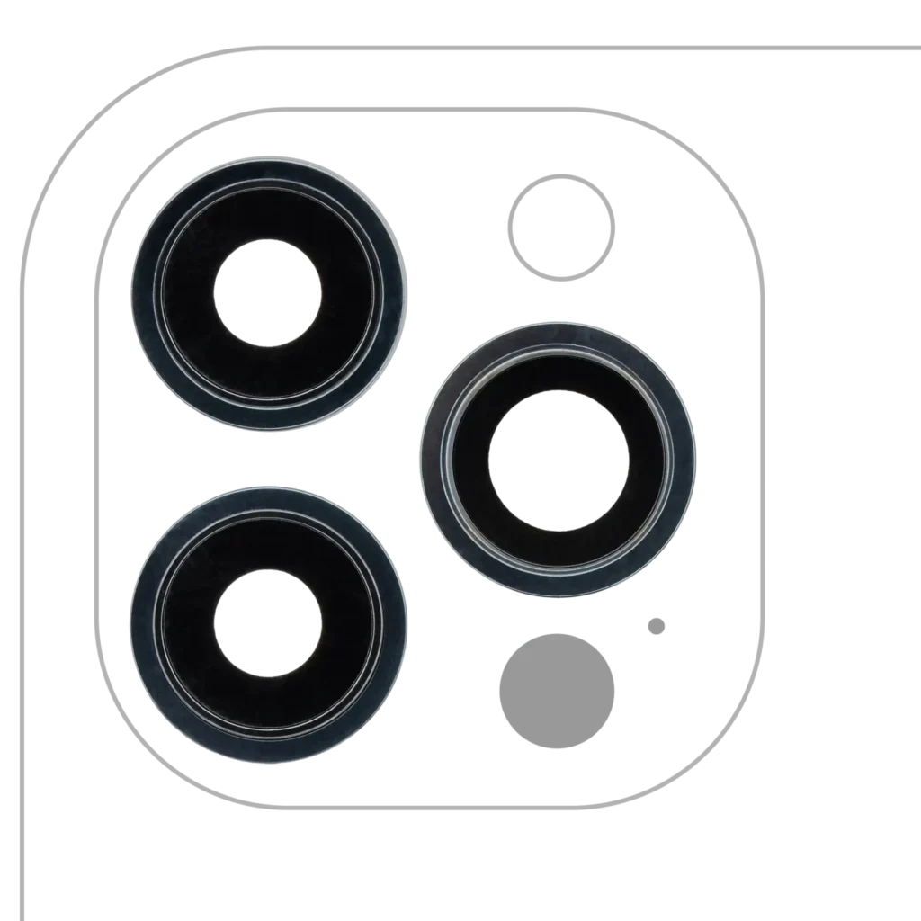 Back Camera Lens With Bracket & Bezel For iPhone 12 Pro Max (3 Piece Set) (Aftermarket Plus) (Pacific Blue)