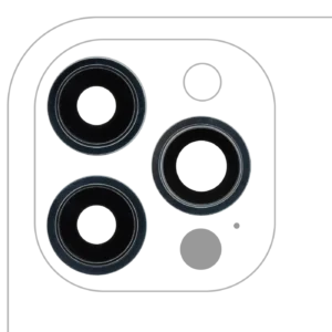 Back Camera Lens With Bracket & Bezel For iPhone 12 Pro Max (3 Piece Set) (Aftermarket Plus) (Pacific Blue)