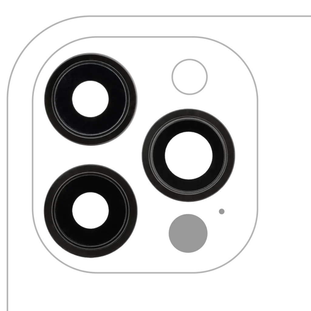 Back Camera Lens With Bracket & Bezel For iPhone 12 Pro Max (3 Piece Set) (Aftermarket Plus) (Graphite)