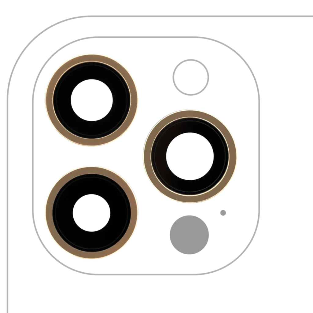 Back Camera Lens With Bracket & Bezel For iPhone 12 Pro Max (3 Piece Set) (Aftermarket Plus) (Gold)